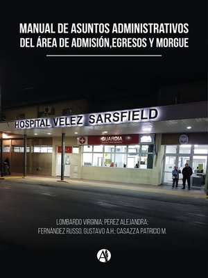 cover image of Manual de asuntos administrativos del área de admisión, egresos y morgue